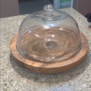 Beautiful glass/wooden countertop food display